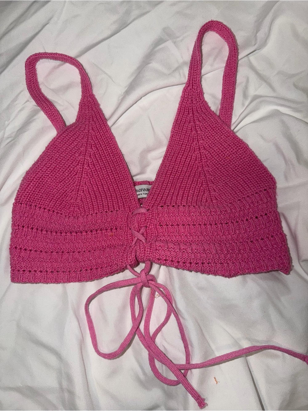stradivarius Pink Crochet Bralette